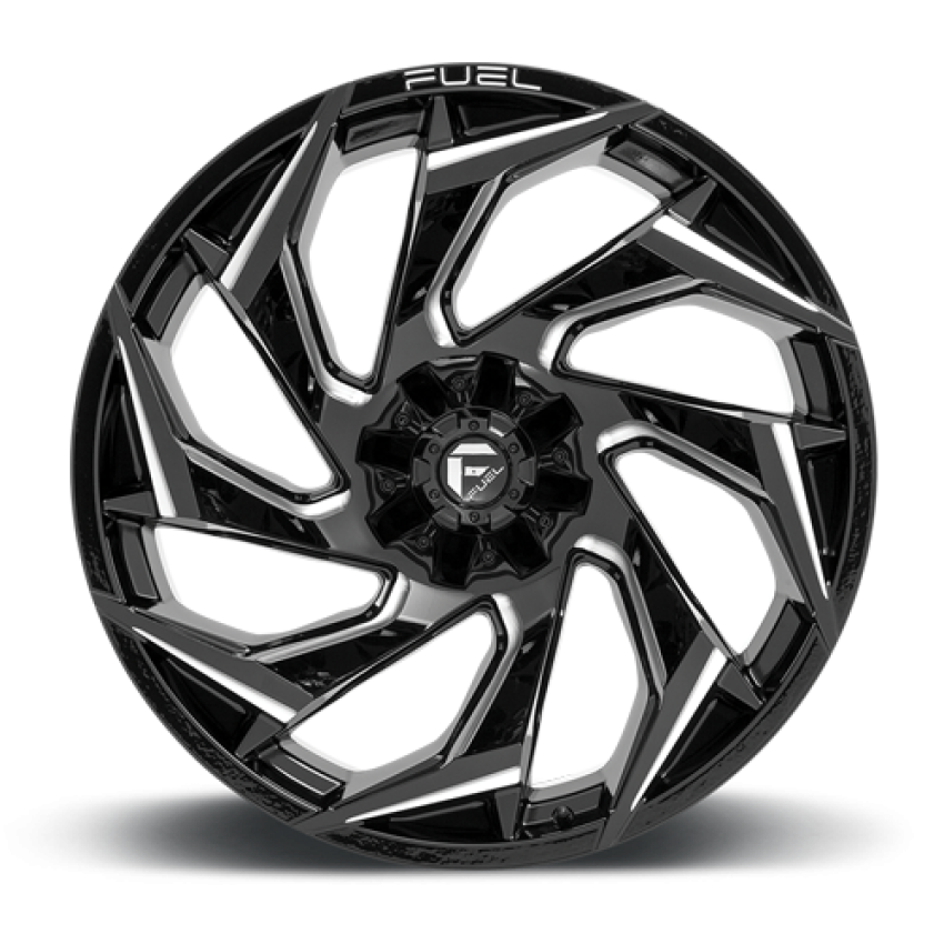 Aluminum Wheels 20X9 Reaction D753 5 On 139.7/5 On 150 Gloss Black/Milled 110.2 Bore 1 Offset Fuel Off Road Wheels