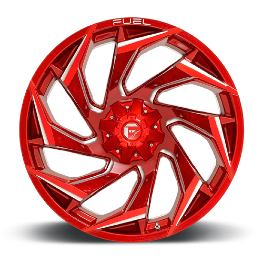 Aluminum Wheels 22X12 Reaction D754 8 On 170 Candy Red Milled 125.1 Bore -44 Offset Fuel Off Road Wheels