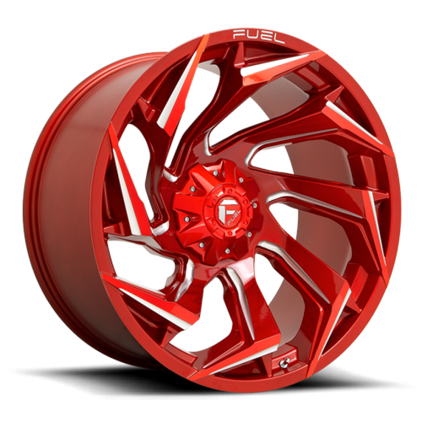 Aluminum Wheels 24X12 Reaction D754 8 On 170 Candy Red Milled 125.1 Bore -44 Offset Fuel Off Road Wheels