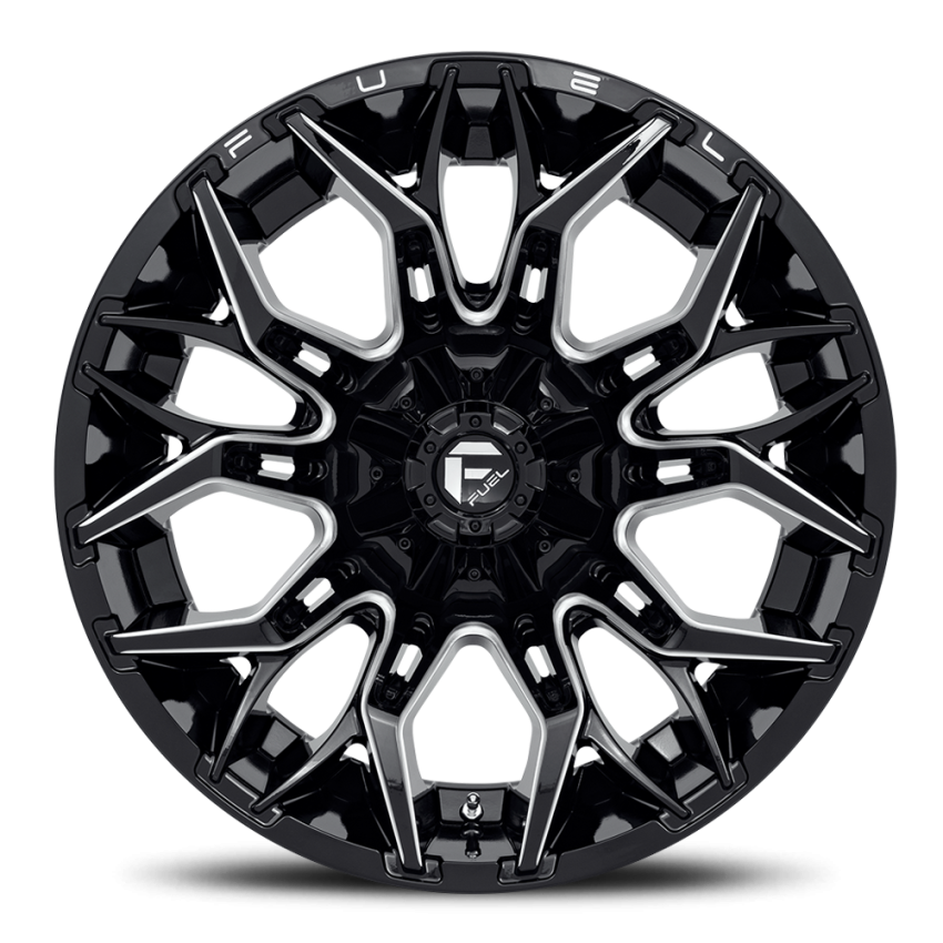 Aluminum Wheels 20X10 Twitch D769 5 On 114.3/5 On 127 Gloss Black/Milled 78 Bore -18 Offset Fuel Off Road Wheels