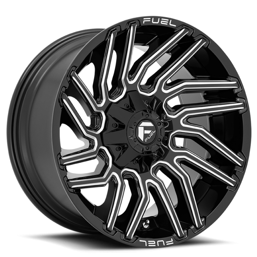 Aluminum Wheels 22X12 Typhoon D773 5 On 114.3/5 On 127 Gloss Black/Milled 78 Bore -44 Offset Fuel Off Road Wheels