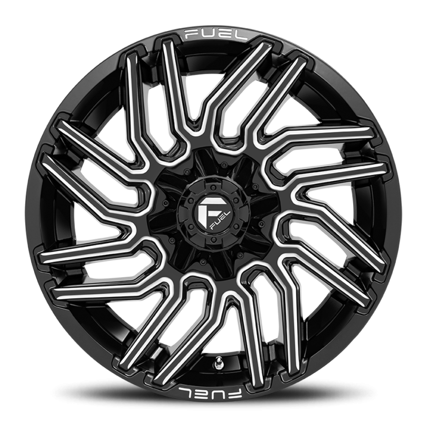 Aluminum Wheels 22X12 Typhoon D773 5 On 114.3/5 On 127 Gloss Black/Milled 78 Bore -44 Offset Fuel Off Road Wheels