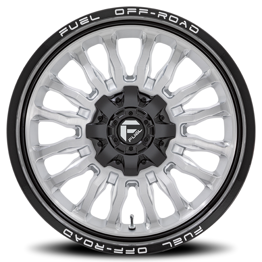 Aluminum Wheels 20X10 Arc D798 8 On 180 Silver/Brushed Face-Milled Black Lip 124.2 Bore -18 Offset Fuel Off Road Wheels