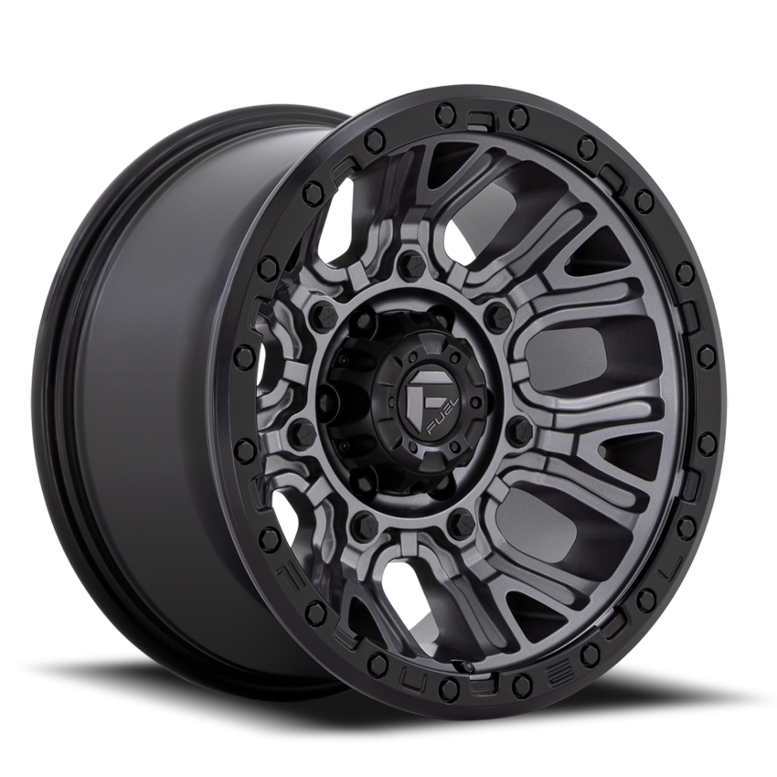Aluminum Wheels 20X10 Traction D825 8 On 165.1 Gunmetal Gray/Black Ring 125.1 Bore -18 Offset Fuel Off Road Wheels