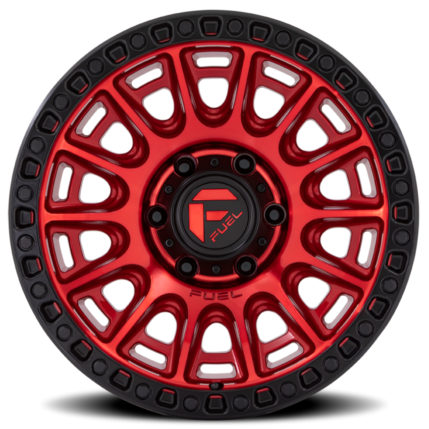 Aluminum Wheels 20X9 Cycle D834 6 On 139.7 Candy Red/Black Ring 106.1 Bore 1 Offset 34.2 Lbs Fuel Off Road Wheels