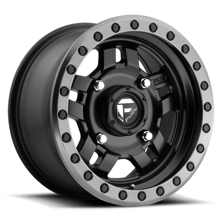 Aluminum Wheels 15X7 Anza UTV D917 4 On 136 Matte Black Beadlock 110.2 Bore 13 Offset 5 Spoke Fuel Off Road Wheels