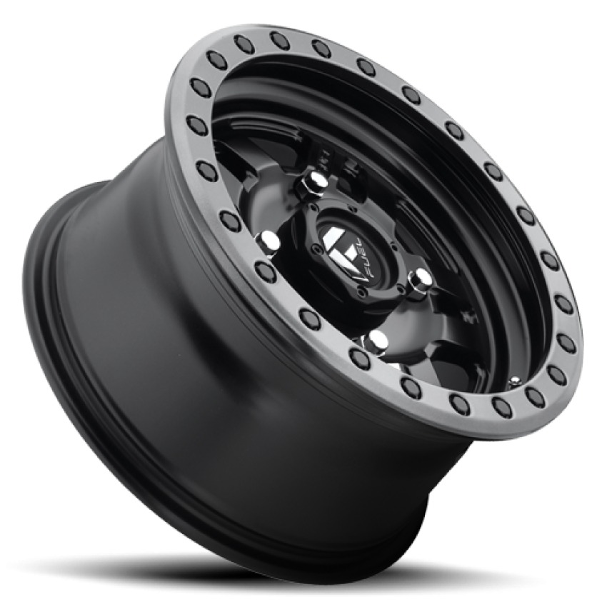 Aluminum Wheels 15X7 Anza UTV D917 4 On 136 Matte Black Beadlock 110.2 Bore 13 Offset 5 Spoke Fuel Off Road Wheels