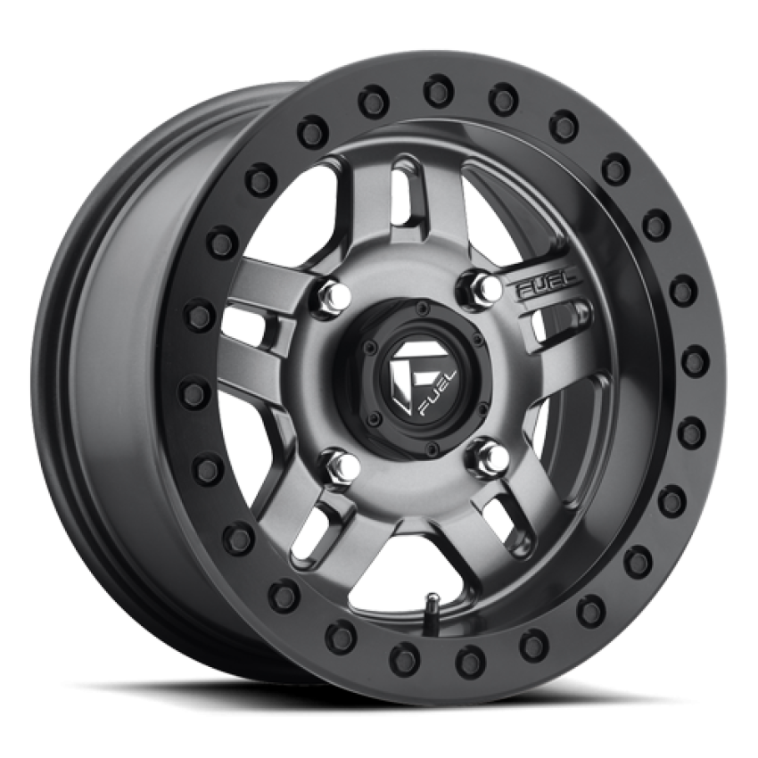 Aluminum Wheels 14X7 Anza UTV D918 4 On 136 Matt Anthracite Gray Beadlock 110.2 Bore 13 Offset 5 Spoke Fuel Off Road Wheels