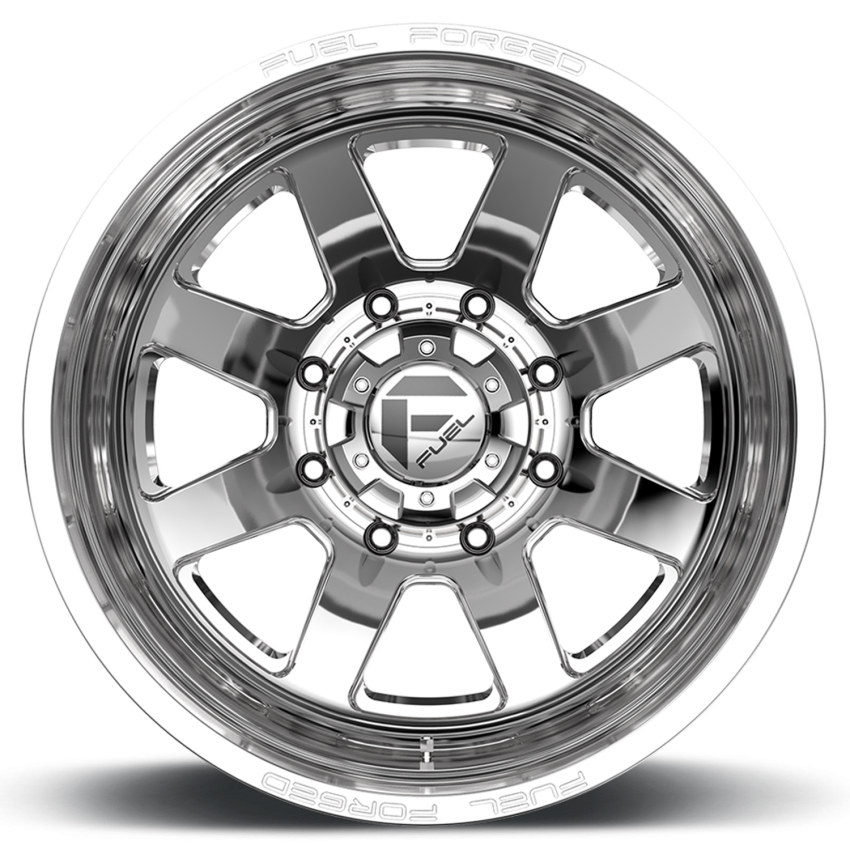 Dually Wheels 24X8.25 FF09D Dually DE09 PO 8 On 165.1 Polished 121.7 Bore -265 Offset Outer Dually Fuel Off Road Wheels