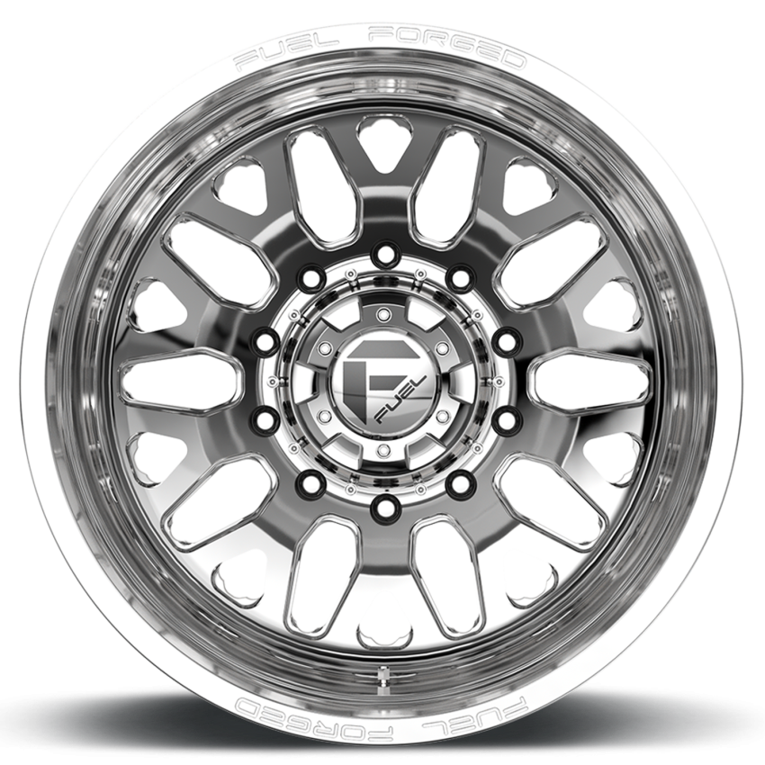Dually Wheels 22X8.25 FF19D Dually DE19 PO 8 On 165.1 Polished 121.5 Bore -265 Offset Outer Dually Fuel Off Road Wheels
