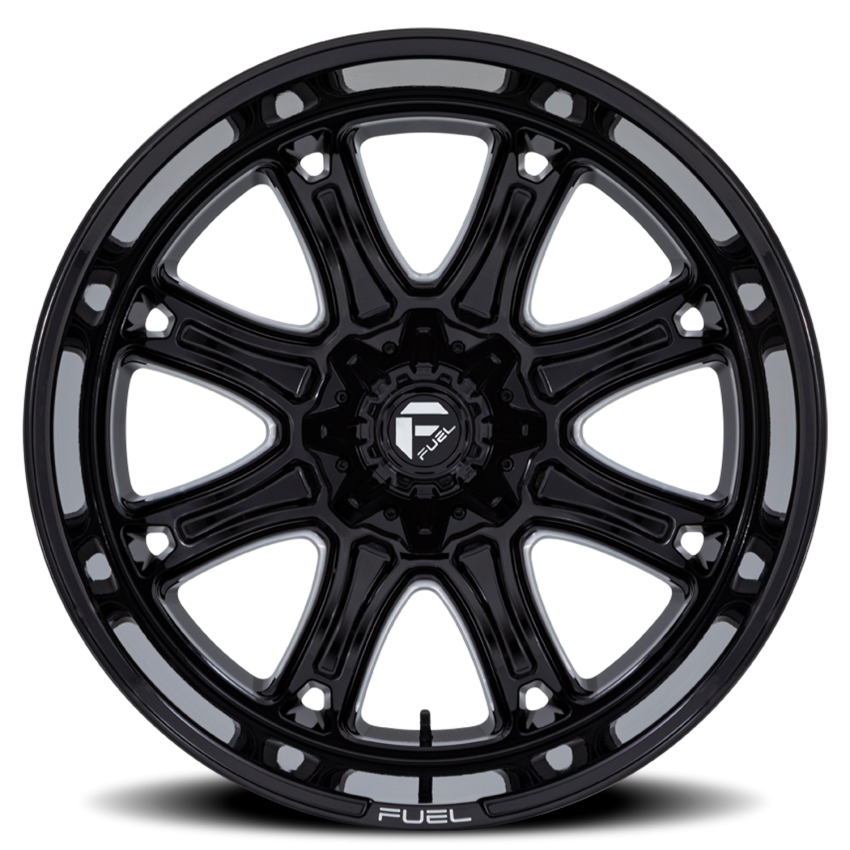 Aluminum Wheels 20X10 Darkstar FC853BE 5 On 114.3/5 On 127 Gloss Black/Milled 78.1 Bore -18 Offset Fuel Off Road Wheels