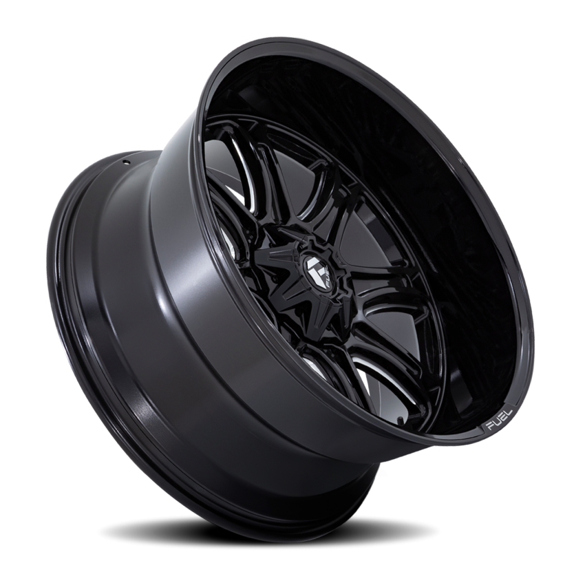 Aluminum Wheels 22X9 Darkstar FC853BE 5 On 127/5 On 139.7 Gloss Black/Milled 87.1 Bore 1 Offset Fuel Off Road Wheels