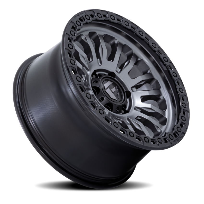 Aluminum Wheels 18X9 Rincon SBL FC857AB 6 On 135 Matte Gunmetal Gray Matte Black Lip 87.1 Bore 1 Offset Fuel Off Road Wheels