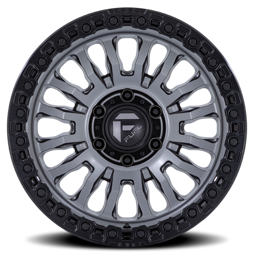 Aluminum Wheels 20X9 Rincon SBL FC857AB 8 On 170 Matte Gunmetal Gray Matte Black Lip 125.1 Bore 20 Offset Fuel Off Road Wheels
