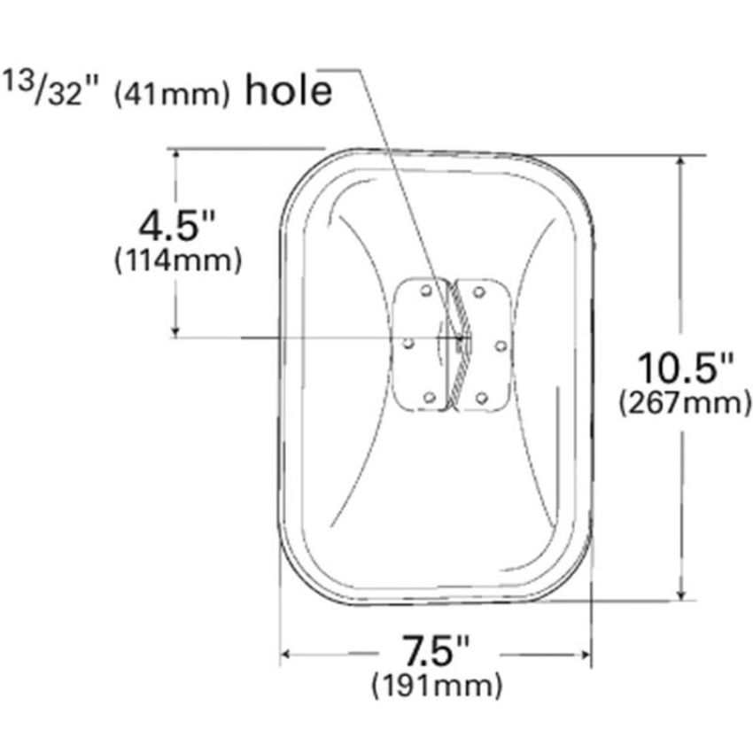 GROTE LIGHTING 12113-5 Below-Eye-Level Mirrors, Stainless Steel