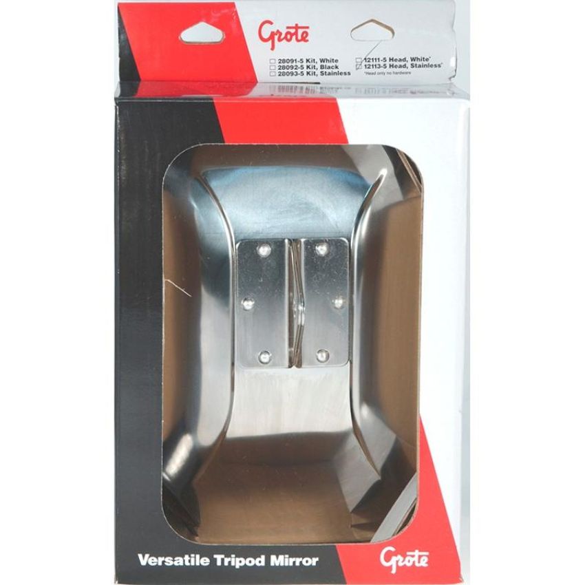 GROTE LIGHTING 12113-5 Below-Eye-Level Mirrors, Stainless Steel
