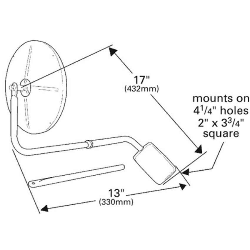 GROTE LIGHTING 12153 Hood-Mounted Mirror, Stainless Steel