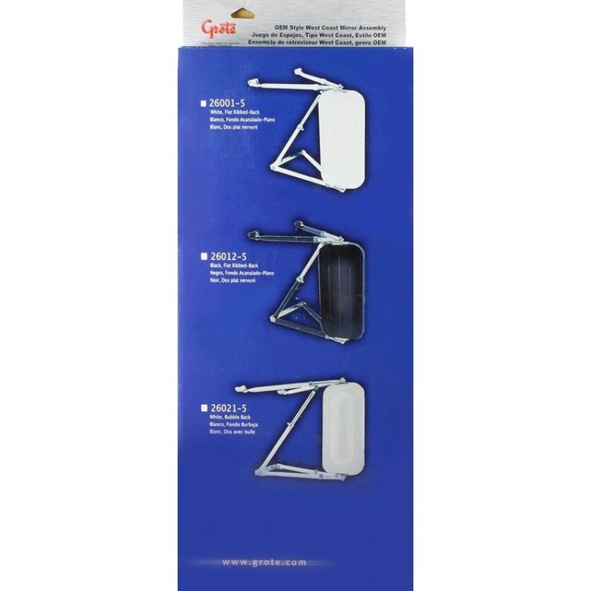 GROTE LIGHTING 26012-5 MIRROR,BLACK,OEM,FLAT RIBBED BK WC ASSY