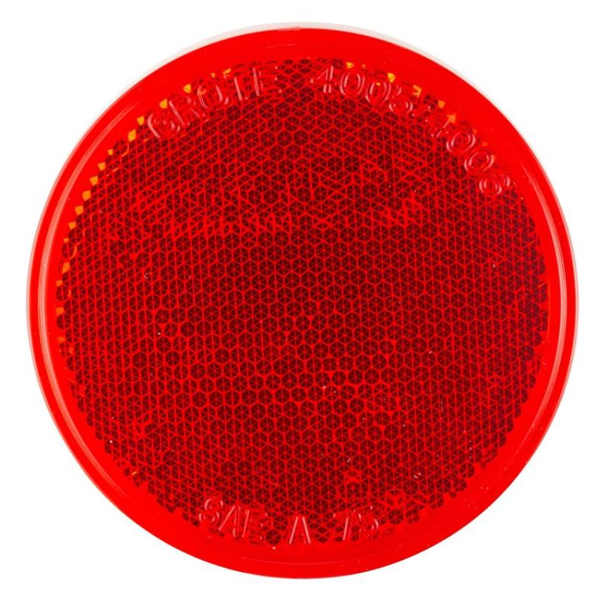 GROTE LIGHTING 40052 Round Stick-On Reflector, Red