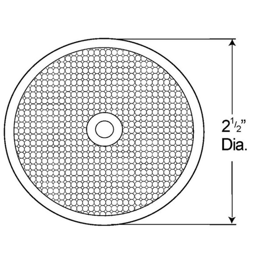 GROTE LIGHTING 40093 Sealed Center-Mount Reflector, Amber