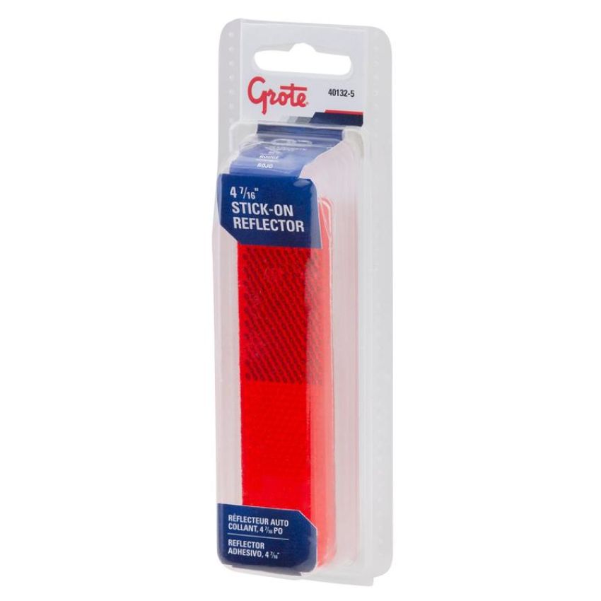 GROTE LIGHTING 40132-5 Mini Stick-On / Screw-Mount Rectangular Reflectors, Pair Pack, Red