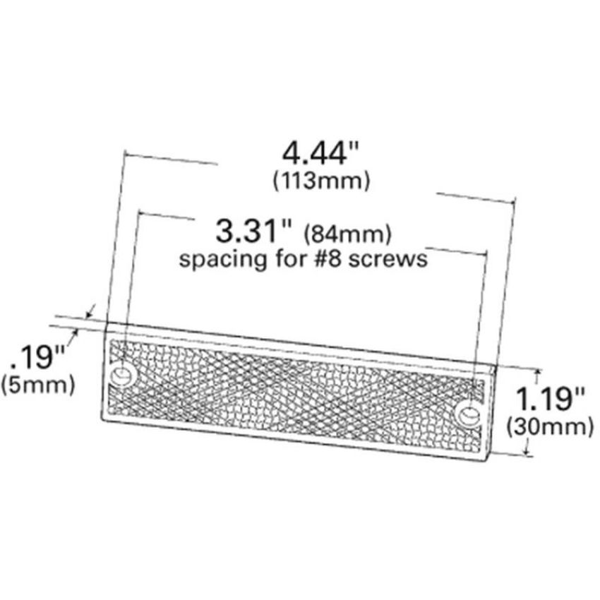 GROTE LIGHTING 40132 Mini Stick-On / Screw-Mount Rectangular Reflectors, Red