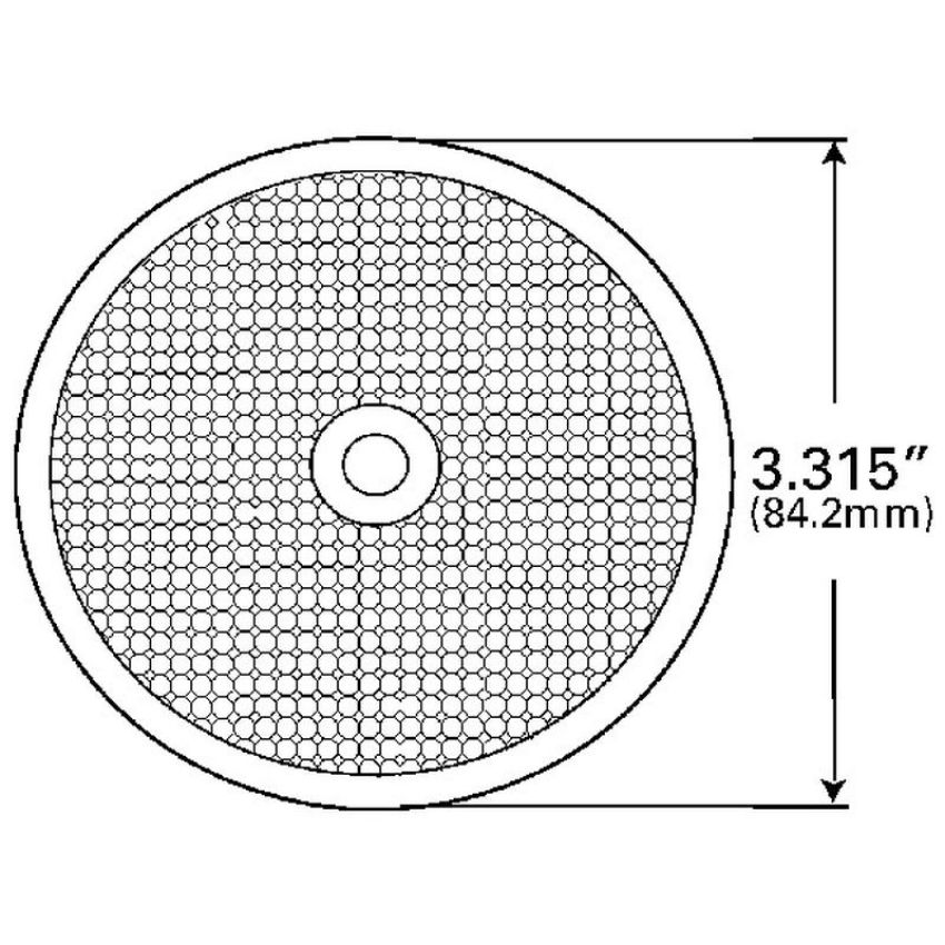 GROTE LIGHTING 40153 Sealed Center-Mount Reflector, Amber