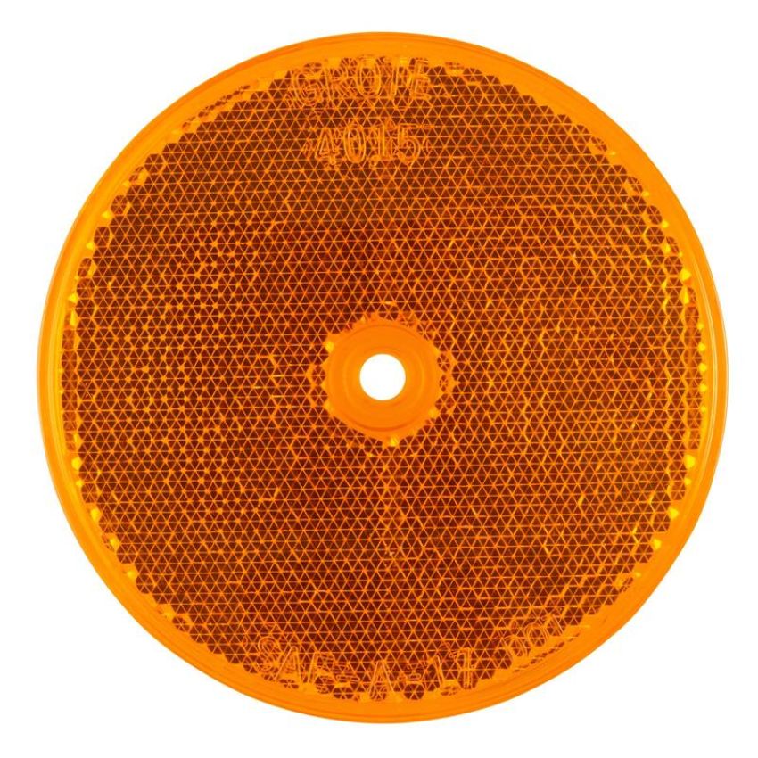 GROTE LIGHTING 40153 Sealed Center-Mount Reflector, Amber