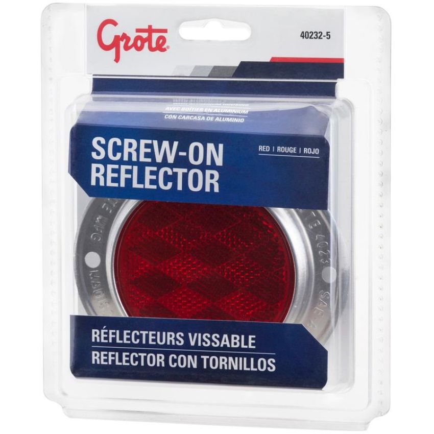 GROTE LIGHTING 40232-5 Aluminum Two-Hole Mounting Reflectors, Red