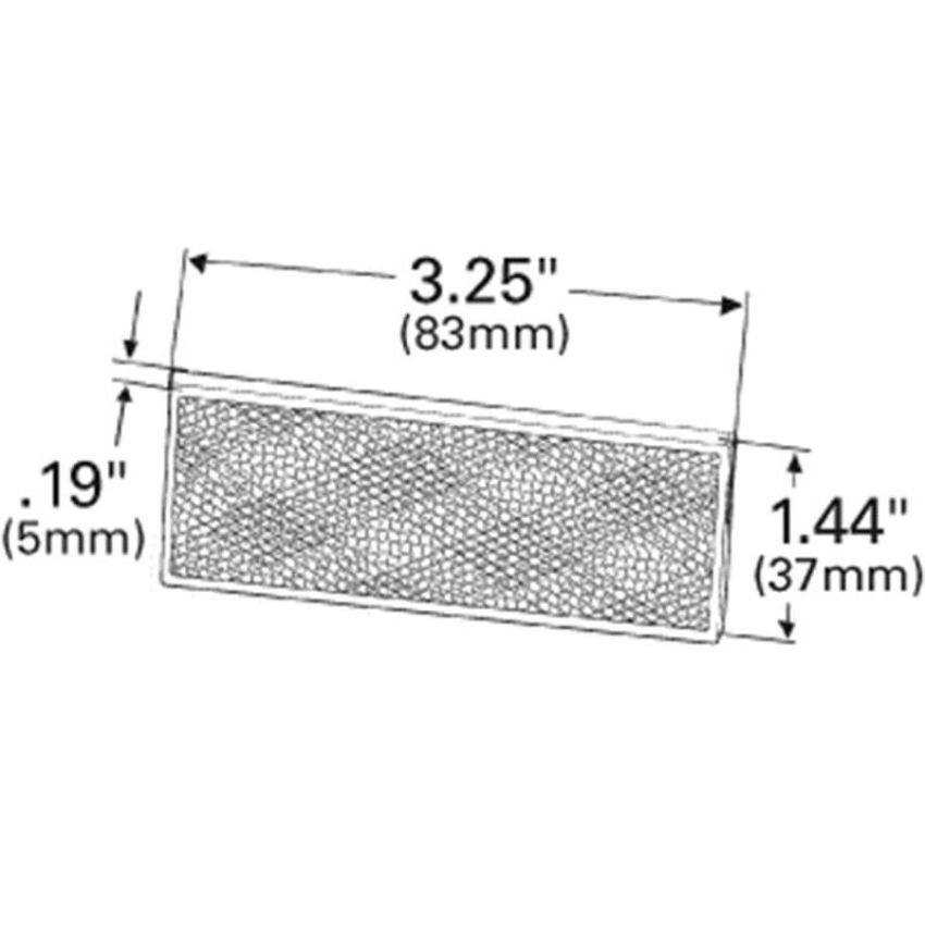 GROTE LIGHTING 40302 Stick-On Rectangular Reflectors, Red