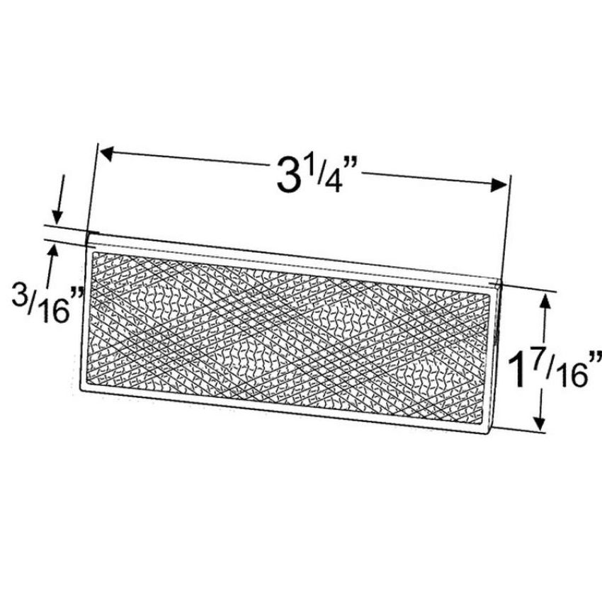 GROTE LIGHTING 40303 Stick-On Rectangular Reflectors, Amber