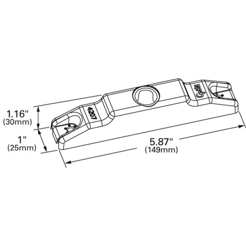 GROTE LIGHTING 42070 Surface Mount Bracket For MicroNova® Or MicroNova® Dot, Narrow Mount, Gray