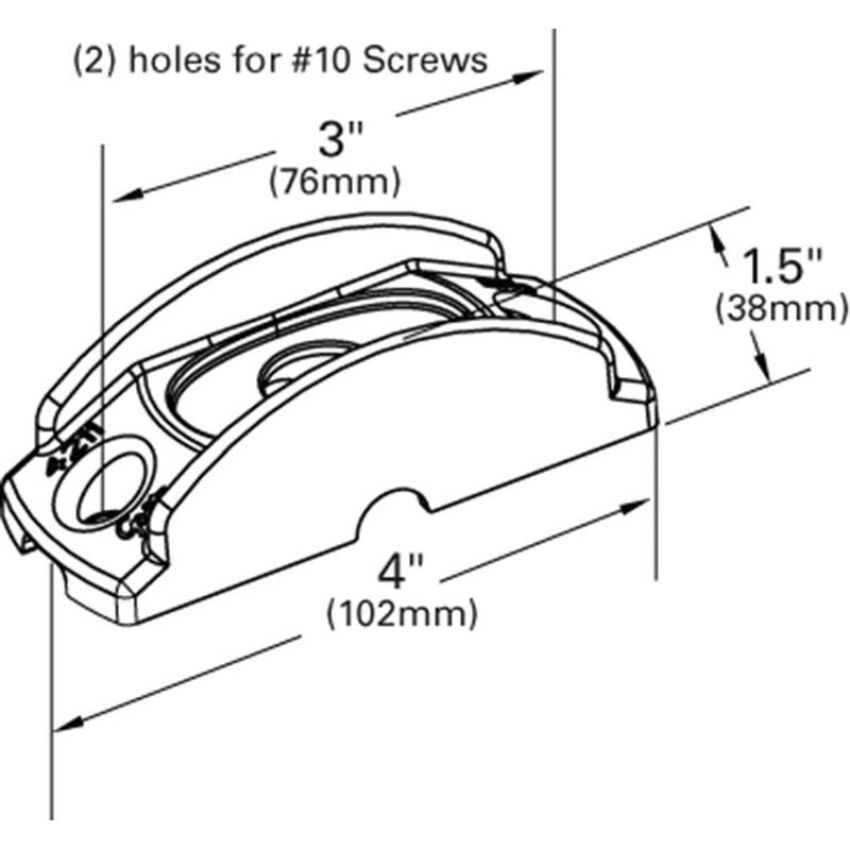 GROTE LIGHTING 42110 Surface Mount Bracket For MicroNova® Or MicroNova® Dot, Oval Mini Marker, Gray