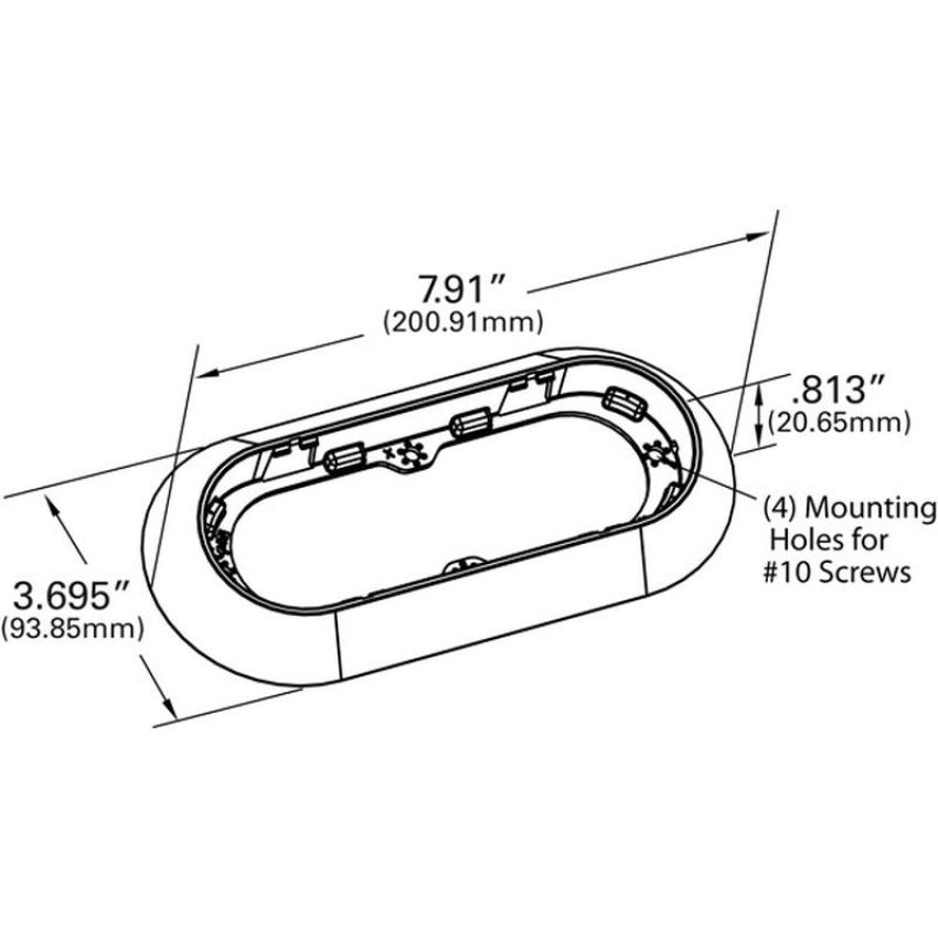 GROTE LIGHTING 42153 Surface-Mount Snap-In Flange For 6