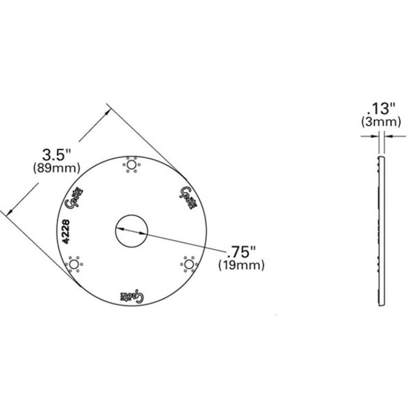 GROTE LIGHTING 42282 MicroNova® DOT Round Adapter Brackets, 3.5