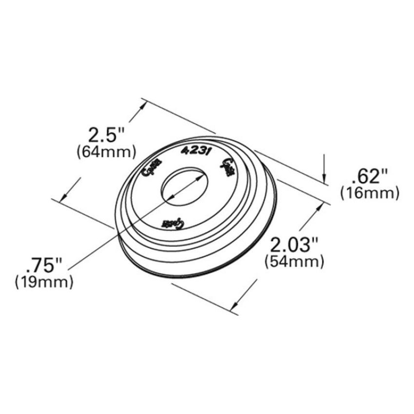 GROTE LIGHTING 42312 MicroNova® DOT Round Adapter Brackets, 2.5