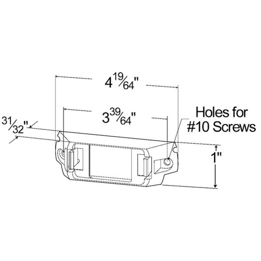 GROTE LIGHTING 43370 Rail-Mount Bracket For Small Rectangular Lights, White Kit (42131 + 67050)