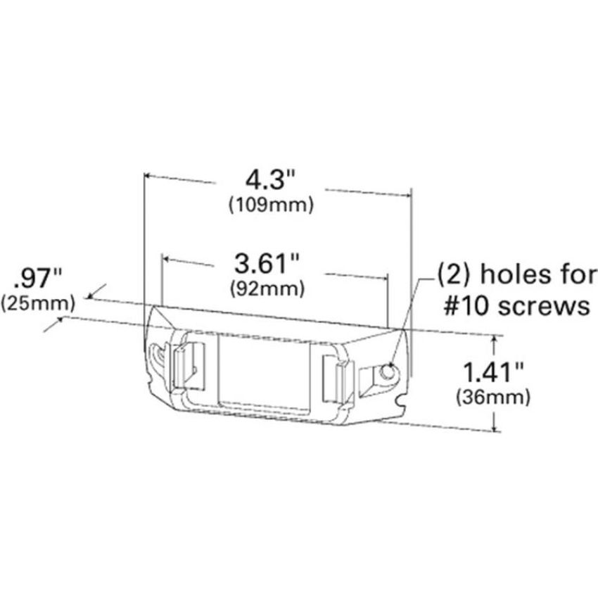 GROTE LIGHTING 43380 Header-Mount Bracket For Small Rectangular Lights, White Kit (42141 + 67050)