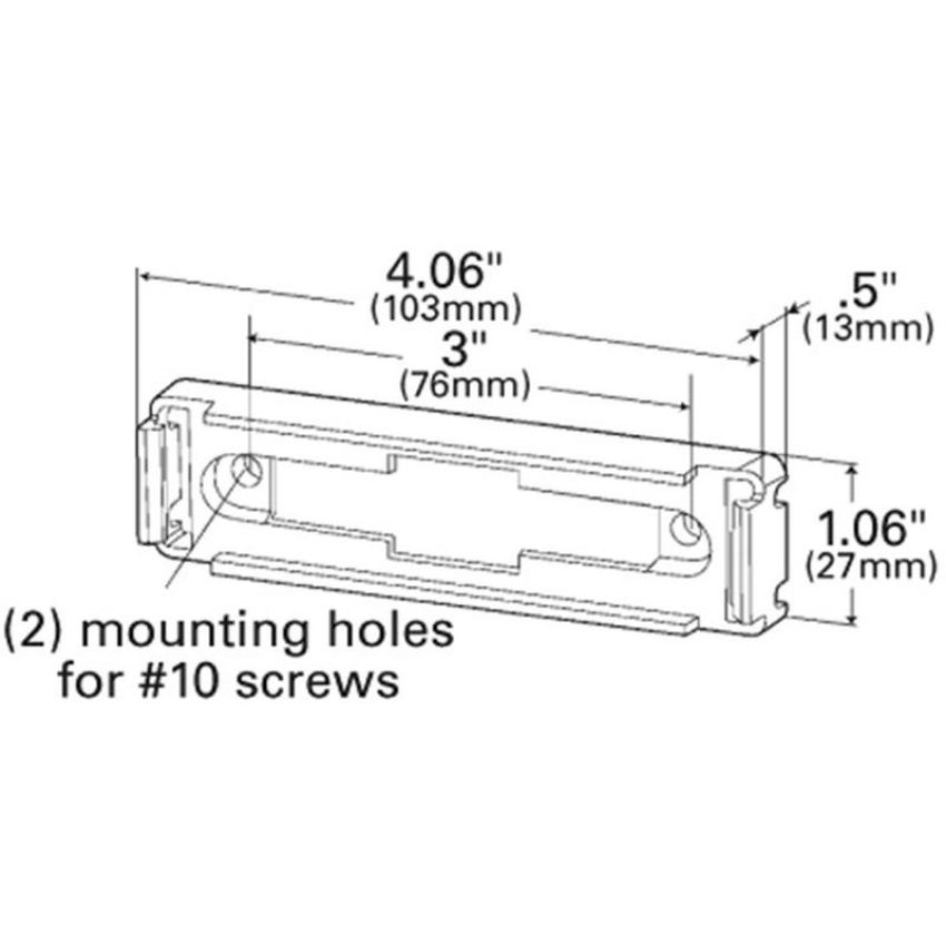 GROTE LIGHTING 43780 Mounting Bracket For Large Rectangular Lights, Gray