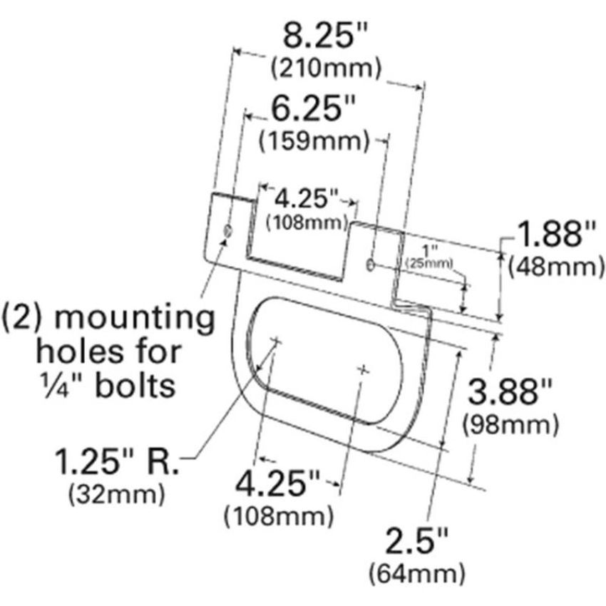 GROTE LIGHTING 43952 Z Mounting Bracket For Oval Lights, Black