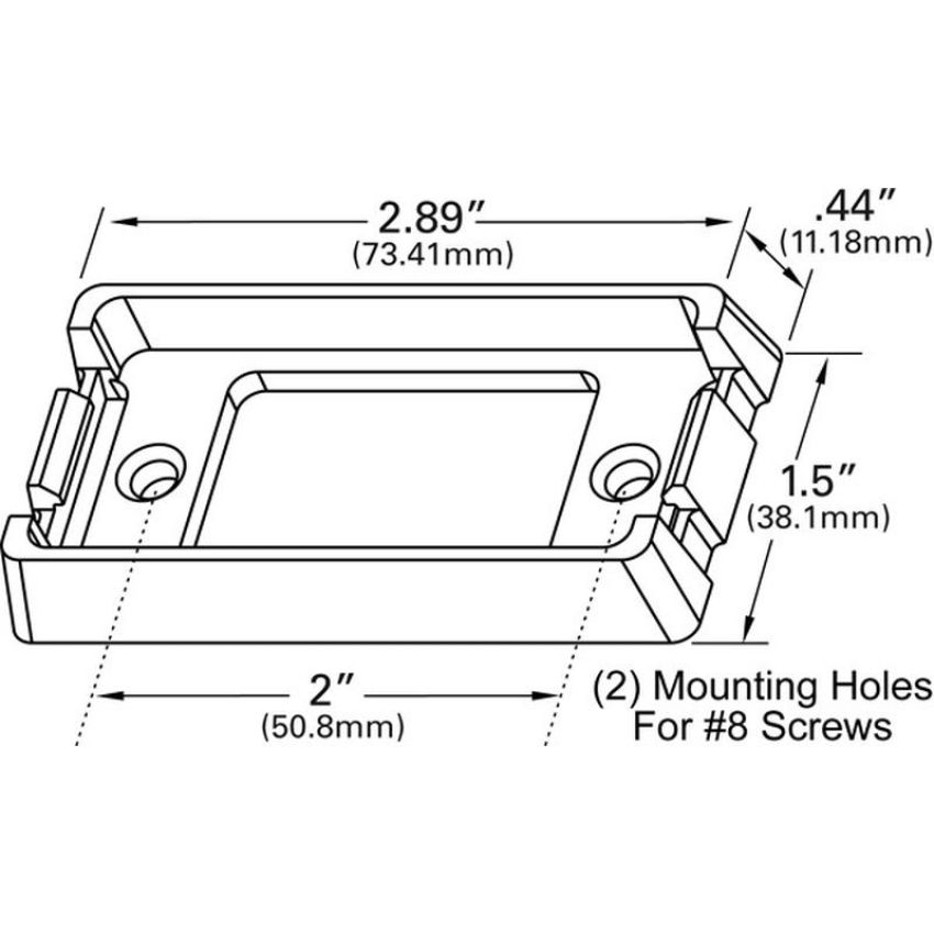GROTE LIGHTING 43980 Brackets For Small Rectangular Lights, Chrome Plated Kit