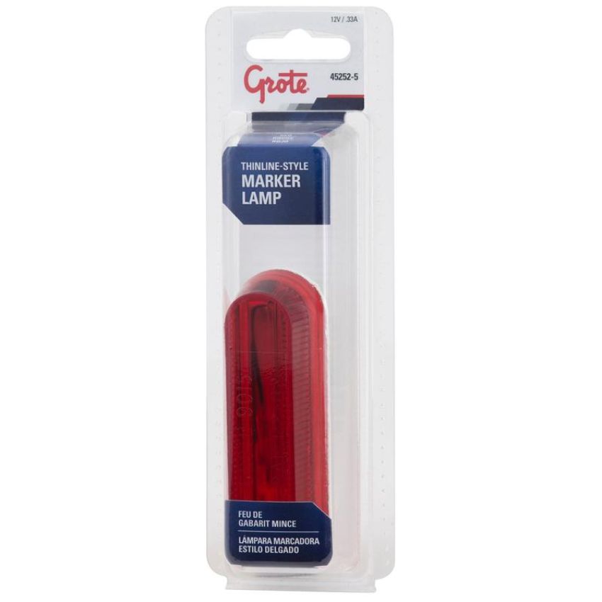 GROTE LIGHTING 45252-5 CLR/MKR LAMP, RED, THIN-LINE,SINGLE BULB