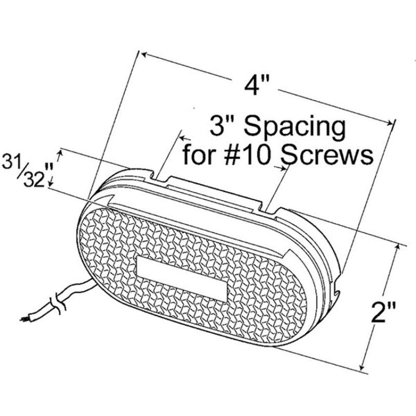 GROTE LIGHTING 45933 Two-Bulb Oval Pigtail-Type Clearance Marker Lights, Built-in Reflector