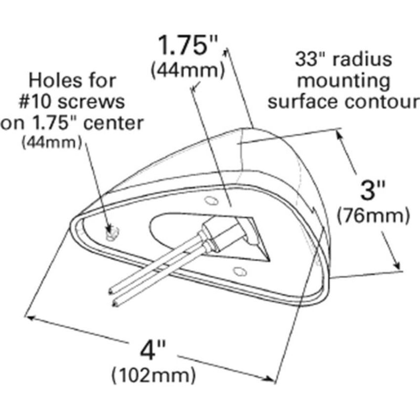 GROTE LIGHTING 46003 Low-Profile Aerodynamic Cab Marker Light, P2 Rated