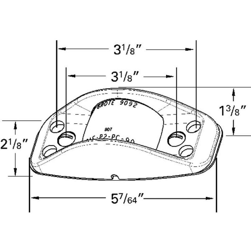 GROTE LIGHTING 46283 Die-Cast Aluminum Clearance Marker Lights, Flat Back, No Socket Hole Required