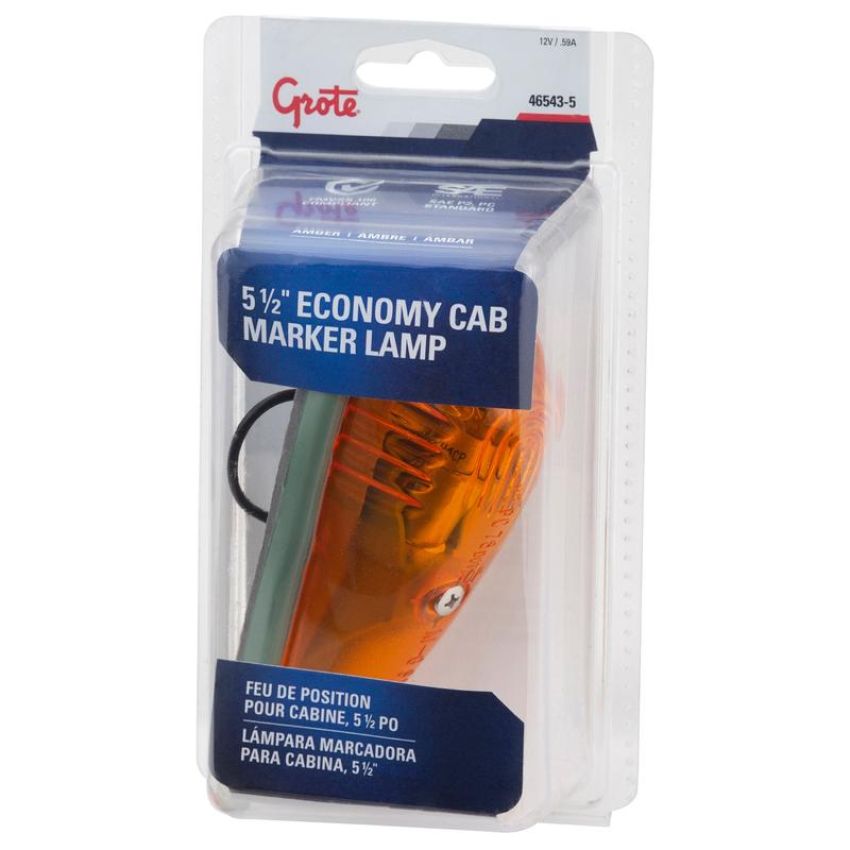 GROTE LIGHTING 46543-5 Economy Cab Marker Lights, Amber, Retail Pack