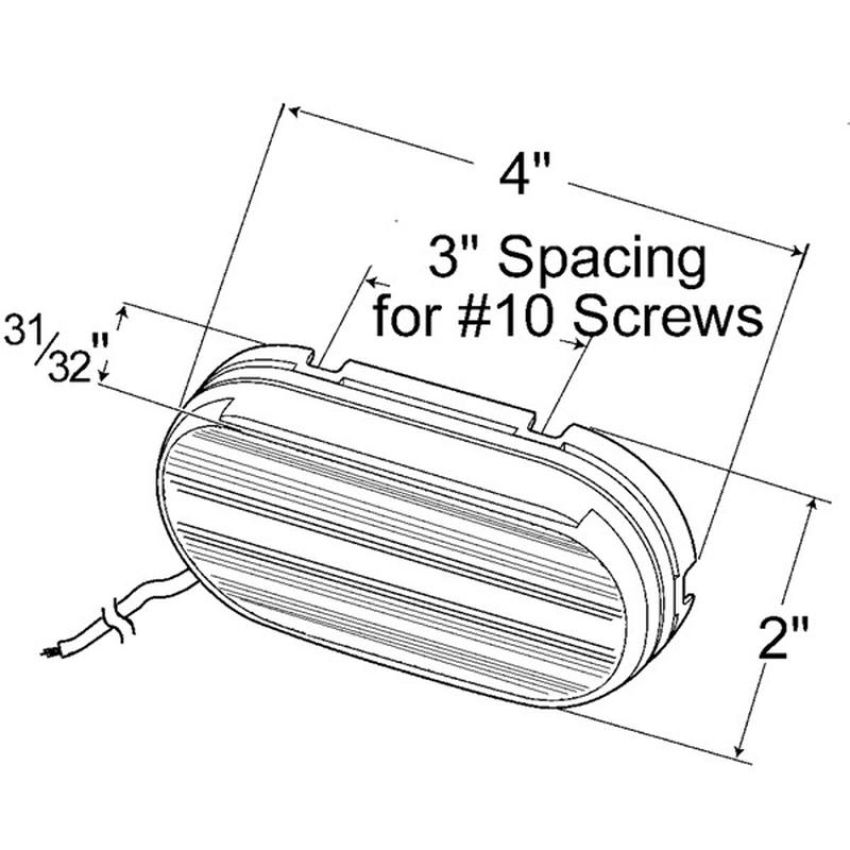 GROTE LIGHTING 46702 Single-Bulb Oval Clearance Marker Lights, Optic Lens