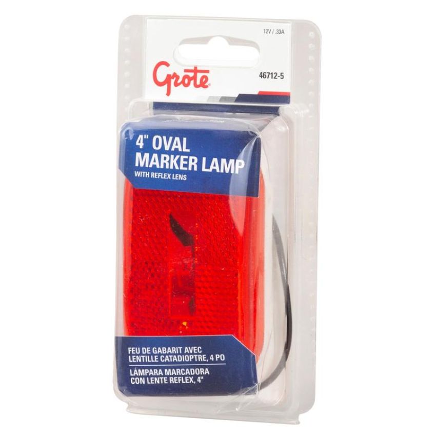 GROTE LIGHTING 46712-5 Single-Bulb Oval Clearance Marker Lights, Built-in Reflector