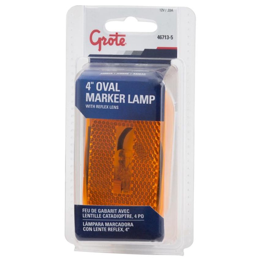 GROTE LIGHTING 46713-5 Single-Bulb Oval Clearance Marker Lights, Built-in Reflector
