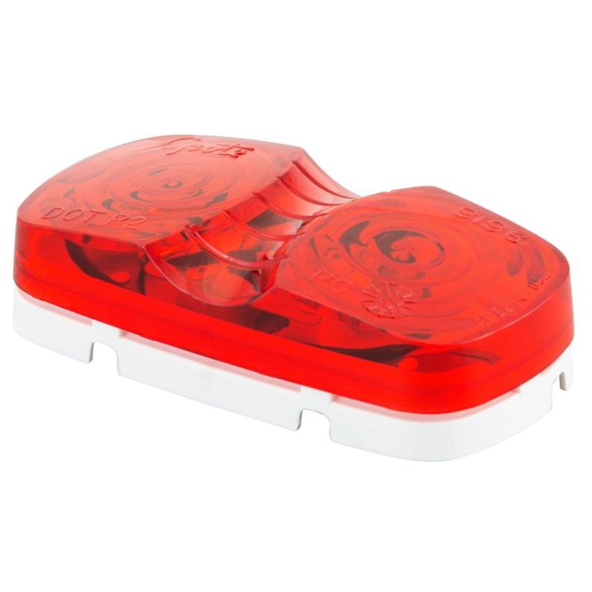 GROTE LIGHTING 46792-3 CLR/MKR,RED,DRMLD 2-BULB,SQ CRNR, BULK